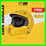 Helm Cakil Modular Yellow Glossy | Helm Retro | Full Face | Jual Helm