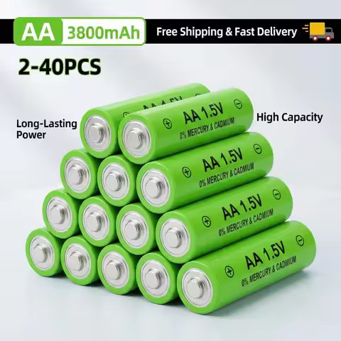 2-40pcs 1.5V AA Rechargeable Battery 3800mAh Alkaline Batteries for LED Flashlight Toys Remote Contr