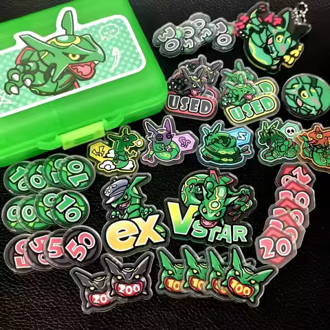 Diy Self Made Rayquaza Acrylic Damage Counter Rayquaza Board Game Accessories Damage Counter Anime C