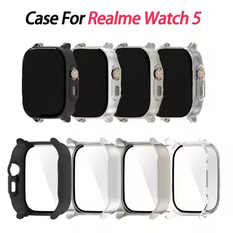 Hard PC+Tempered Glass Case For Realme Watch 5 Bumper Full Cover Protective Shell For Realme Watch 5