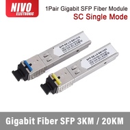 SC 1Pair (2PCS) Gigabit Fiber SFP Module 1000M SC 1.25G 1310nm/1550nm Single Mode A+B Fiber Module 3
