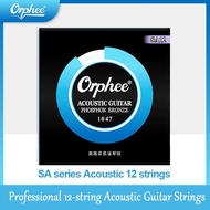 Orphee SA12 12-string Acoustic Guitar Strings in Phosphor Bronze Professional 12 String Folk Guitar 