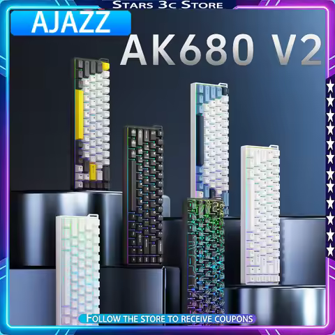 AJAZZ AK680 V2 Magnetic Axis Mechanical Keyboard Aluminum Alloy Positioning Plate Hot-swapping 8K Lo