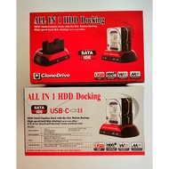 Universal 2.5/3.5 IDE/SATA HDD Dock | USB 3.0 + Type-C | Read SD/TF Cards | PD/QC Fast Charger 30W