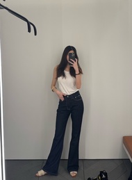 Fabrique.co - Hight waist flared jeans กางเกงยีนส์ กางเกงขาม้า