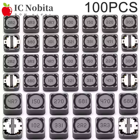 100PCS SMD Power Inductor CDRH127 CD127 1mH 2.2uH 3.3uH 4.7uH 6.8uH 10uH 15uH 22uH 33uH 47uH 68uH 10