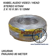 Kabel Head KITANI Transparan Silver Stereo isi 3 Jalur 1 Rol Isi 80mtr