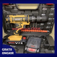 Bisa COD/Bayar di Tempat - Nagawa Ncd2113Y Mesin Bor Beton Tembok Cordless Impact Drill Set 13Mm - M