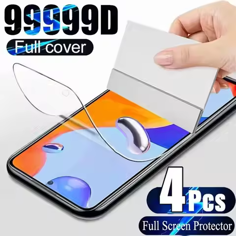 4PCS Full Cover Hydrogel Film For Redmi Note 13 12 11 10 9 Pro Film For Redmi Note 9S 10S 11S POCO X