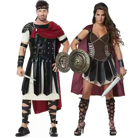 Ancient Roman Spartan Warrior Gladiator Cosplay Uniform for Women & Men Knight Xena Princess Caesar 