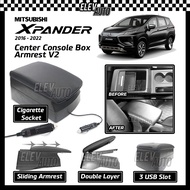 Mitsubishi Xpander 2016 - 2022 PREMIUM Center Console Box Arm Rest ArmRest V2 Double Layer LED 3 USB