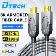 DTECH 8K Armored  Fiber Optic Cable HDMI 2.1 8K 60HZ HD Cable PS4 Laptop TV Projector Engineering Grade Connection Cable