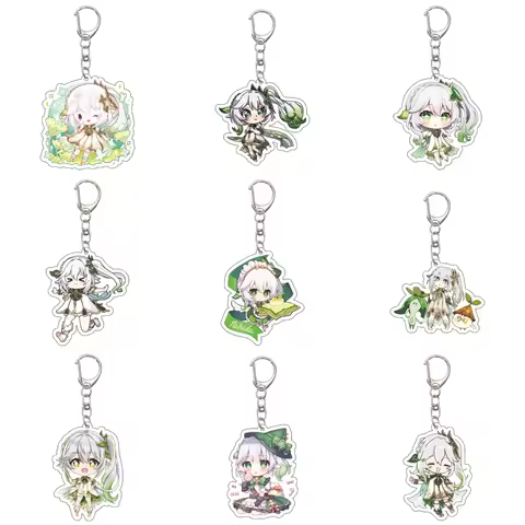 55MM Anime Genshin Impact Keychain Nahida/Buer/Lesser Lord Kusanali Key Chain Acrylic Model Plate Ch