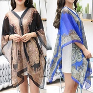 BACKSTREET4FZS Shawl Scarf, Chiffon One Size Beach Cover Up, Multifunctional Boho V-neck Swimwear Ka
