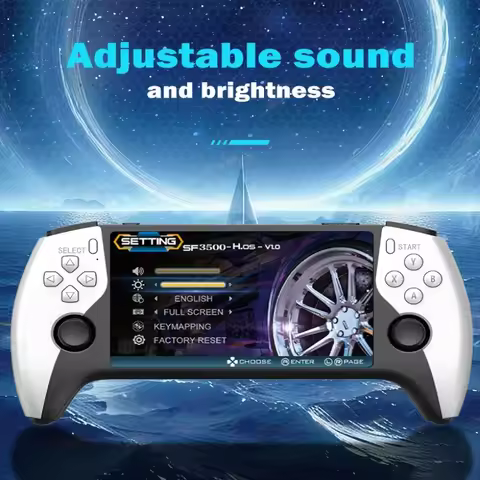 S3500F Game Console, 5.0 inch Screen, Retro mini Handheld Game Player, Dual Joysticks, Two Player Ar