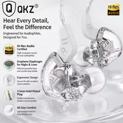 3.5MM Headset Music Earbuds In Ear With Mic Original QKZ AK6 Copper Driver Earphones HiFi Subwoofer 
