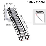 Retractable Ladder Extension Tangga Lipat Heavy Duty Staircase Foldable Wall-Mounted Loft Ladder Ind
