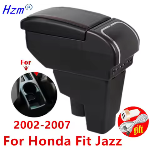 Car Armrest boxFor Honda Jazz Armrest box For Honda Fit Jazz 1 2002-2007 Central Storage box Dedicat