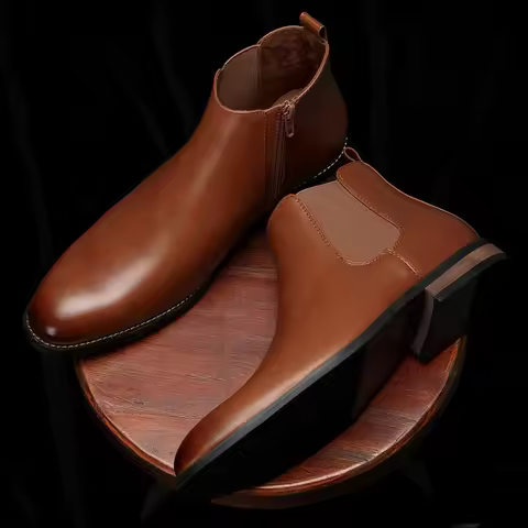 New Chelsea Men Boots 2025 Fashion Brand Comfortable Leather Boots
