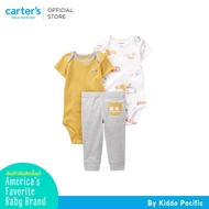 Carters 3PC LCS Mustard Grey Transport L11 คาร์เตอร์ชุดเซทบอดี้สูท-กางเกง ลายขนส่ง