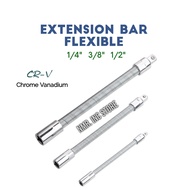 Extension Bar Flexible 1/4 3/8 1/2 Sambungan Mata Kunci Shock Fleksibel Chrome Vanadium Sok Sock Soc