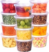Deli Containers with Lids 16 oz. [24 Sets] Plastic Deli Cups Soup Containers with lids, To Go Food C