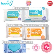 Hoppi Premium 99% Baby Wipes / Baby Wipes / Wet Wipes / Wet Tissue - 80 Wipes 20 Wipes Antibacterial