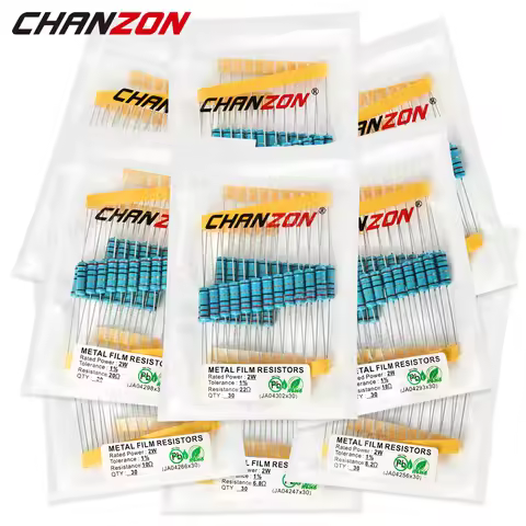 30pcs/lot 2W 1% High Precision Metal Film Resistor 1 2.2 3.9 4.7 10 47 100 330 470 1K 4.7K 10K 47K 1