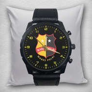 Men's Watch MABES POLICE POLICE Black Leather Quartz Analog 01