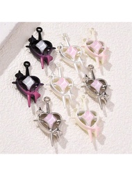 5pcs/Set Baddie Style Gradient Color Star Shaped Zinc Alloy Jewelry Pendant DIY Craft Supplies For E