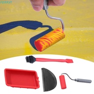 PERRY1 Silicone Paint Roller, Aluminum Handle Easy to Clean Painting Decorating Kit, Professional Gr
