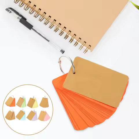 8pcs Kraft Notepad With Ring Blank Flashcards For Studying English Words Cards Diy Memo Book Office