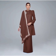 RR BASIC Kurung Pahang in Cocoa Brown '25 size L new baju kurung with shawl by rizman ruzaini