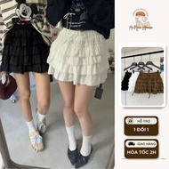 Y2K Style Multi-Color Y2K Style Short Layered Lace Velvet Skirt