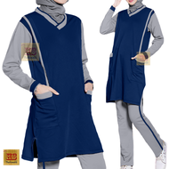 Baju Setelan Pakaian Tunik Wanita Muslim Olahraga Senam Panjang JUMBO Muslimah XL XXL 3XL