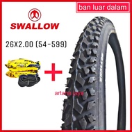 Ban sepeda luar dalam 26x2.00 swallow sepeda gunung mtb dewasa ctb  swallow siap pasang/ ban luar sepeda gunung 26 /ban dalam sepeda gunung 26