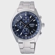 SEIKO 登峰造極三眼計時腕錶-銀X藍