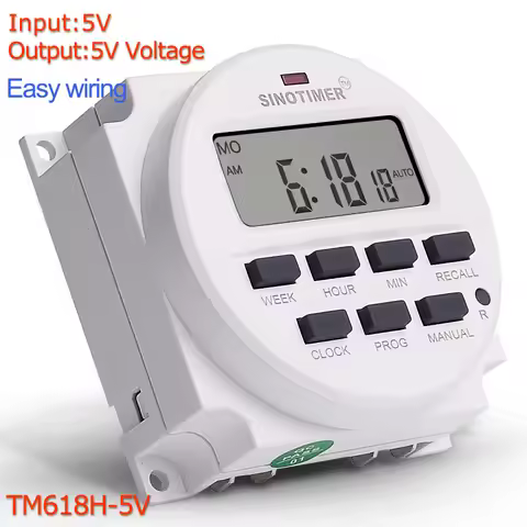 DC 5V 7 Days Programmable Digital Timer Switch Time Relay Control in 12/24hr Format Clock with Count