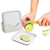 【買就送】日本SP SAUCE方型8入點心盤收納盒組-買就送攜帶型2合1水果刀