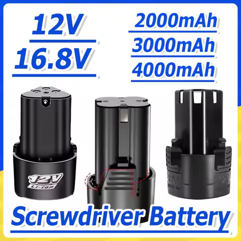 Screwdriver Battery 12V/16.8V 4000mAh Rechargeable Lithium Battery For Electric Drills, Angle Grinde