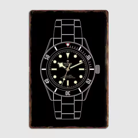 Tudor Black Bay 58 Timepiece Luxury iconic WATCH Watches Metal Poster Sign Custom Indoor Wall Tin Si