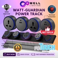 reTouch Watt Guardian Power Track SIRIM Approved | Overload Protection | LED Indicator | Conceal / S
