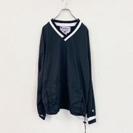 古著 Champion 黑色尼龍套頭夾克，L 碼