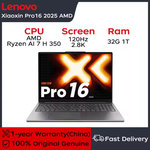 Lenovo laptop Xiaoxin Pro16 AI Ryzen 2025 16" 2.8K 120Hz OLED Screen AMD Ryzen AI 7 H 350 32G LPDDR5