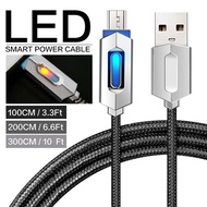 USB Cable LED Light Charger Data Sync Lightning Micro USB Type-C Fast Charging Power Cables Durable