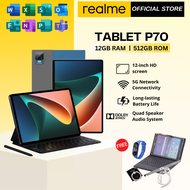 【รองรับซิม+WIFI】P70 Realme Pad Tablet | แอนดรอยด์ 11.0 นิ้ว 12 | 12GB RAM + 512GB ROM | ลําโพงนําทาง 3D 8 แกน หน้าจอ LCD รองรับซิมการ์ด 5G แท็บเล็ต แอนดรอยด์ สําหรับบ้