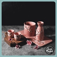 Table Matters  -Tokkuri Pink 5 Pcs Sake Set [Sake Bottle| Sake Warmer| Sake Cup| Sake Tray]