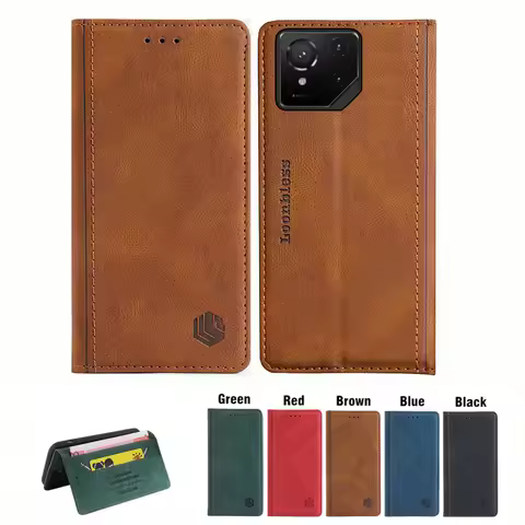 On Asus ROG Phone 9 Cover For Asus ROG Phone 9 Pro Case leather Wallet Cover Etui Asus ROG Phone9 FE