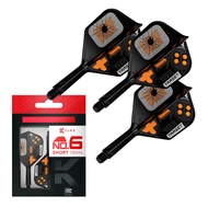 Target Darts GAME OVER K Flex Integrated Dart Flights & Shafts | Pack of 3 K-Flex, No.2 & No.6 | Sho