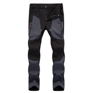 Mens Pants Warm Fleece Softshell Hiking Trousers Outdoor Sweatpants Thick Trekking Skiing Waterproof